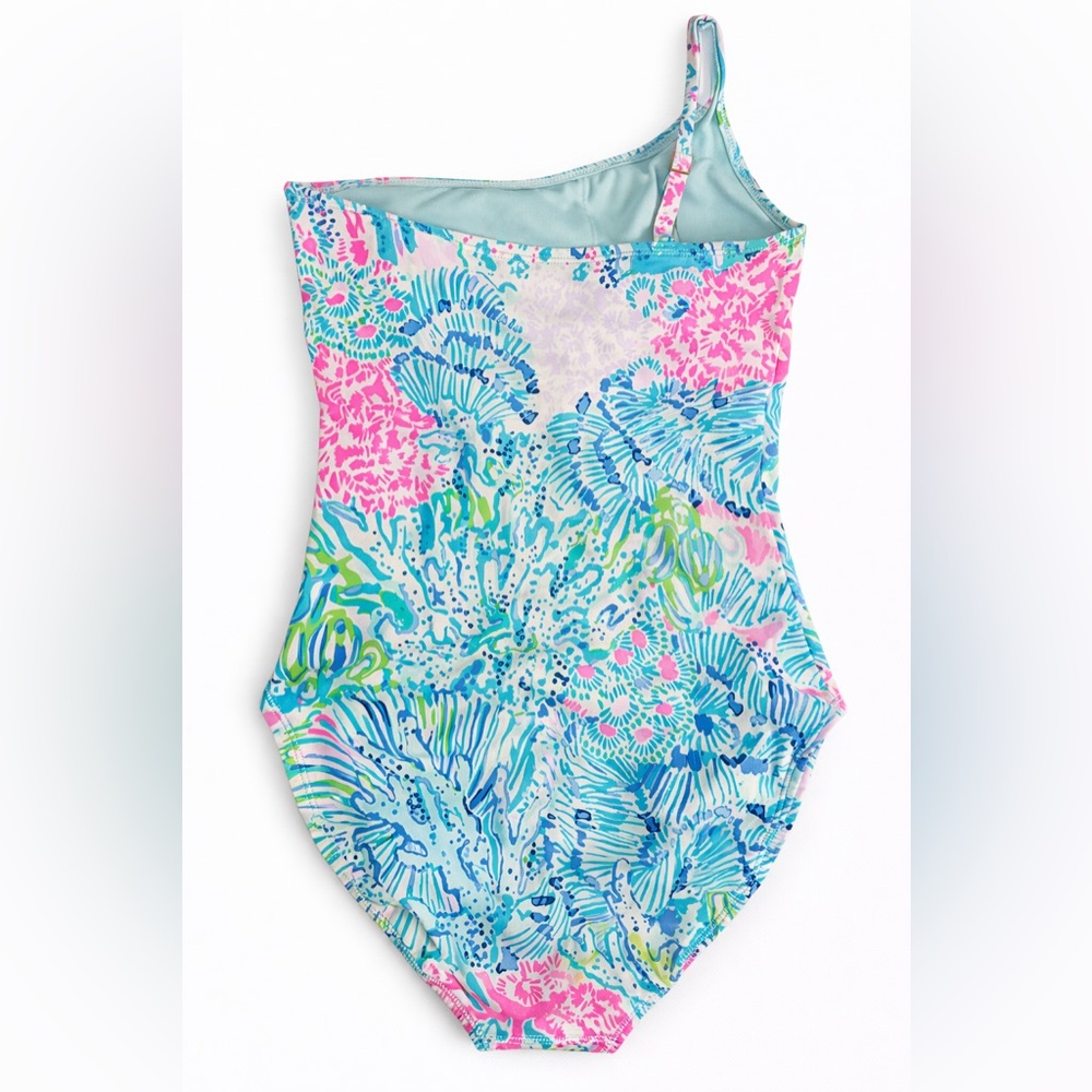 🌴 Lilly Pulitzer LaRue One Piece Swimsuit Size 2 Pastel Coral Reef Print - Picture 3 of 6